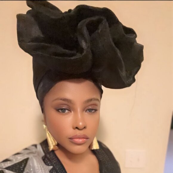 Giant Rose Metallic Aso-oke AUTO GELE Made in Nigeria - Picture 3 of 14